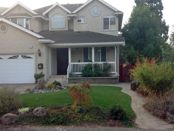 Artificial Turf Installation Albion, Indiana Landscape Rock, Front Yard