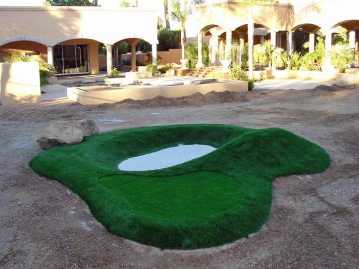 Fake Lawn Akron, Indiana Indoor Putting Green, Commercial Landscape